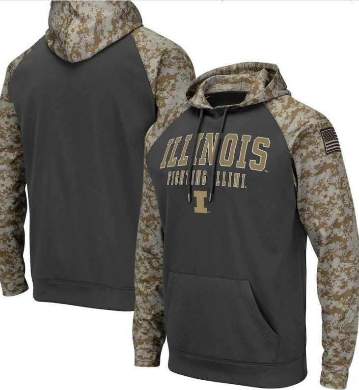 Men's Illinois Fighting Illini Gray Camo Pullover Hoodie,We sell and wholesale Men's Illinois Fighting Illini Gray Camo Pullover Hoodie on line form chian!